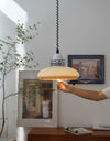 Retractable glass dining pendant light