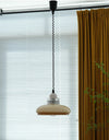 Retractable glass dining pendant light