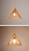 Triangular solid wood chandelier