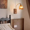 Vintage Walnut Corridor Bedside Wall Lamp