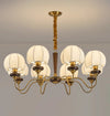 French solid wood fabric chandelier