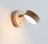 Rotatable bedroom solid wood wall lamp