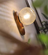 Solid wood crack glass aisle wall lamp