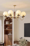 French solid wood fabric chandelier