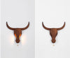 Solid wood cow head aisle wall lamp