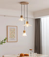 Japanese style log wind glass chandelier