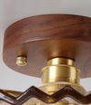 Medieval style walnut glass ceiling lamp