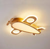 Solid wood aircraft ceiling lamp