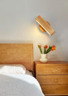 Solid wood LED wall light