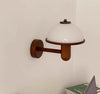 Solid Wood Mushroom Wall Lamp