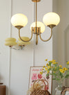 Cream Bauhaus Glass Chandelier