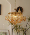 French retro glass chandelier