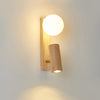 Nordic solid wood bedroom wall lamp