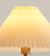 Vintage solid wood pleated table lamp