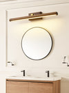 Solid wood long mirror front wall lamp