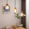 Japanese style simple ash wood restaurant chandelier