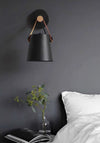 Nordic personalized leather belt bedroom wall lamp