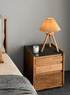 Japanese style pleated bedside table lamp