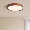 Japanese style solid wood round bedroom ceiling lamp