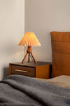 Japanese style pleated bedside table lamp