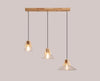 Japanese style simple ash wood restaurant chandelier