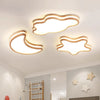 LED children's room solid wood ceiling lamp