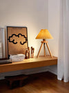 Japanese style pleated bedside table lamp