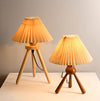 Japanese style pleated bedside table lamp