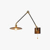 Medieval style bedroom bedside retro movable rocker arm wall lamp