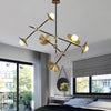 Creative golden trumpet chandelier