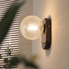 Solid wood crack glass aisle wall lamp