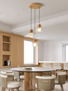 Japanese style simple ash wood restaurant chandelier