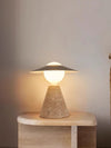 Japanese yellow travertine table lamp