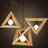 Triangular solid wood chandelier