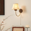 Vintage solid wood bedroom wall lamp