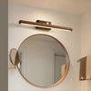 Solid wood long mirror front wall lamp