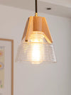 Japanese style simple ash wood restaurant chandelier