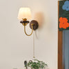 Vintage solid wood bedroom wall lamp