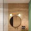 Simple solid wood mirror wall lamp