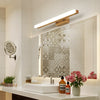 LED solid wood mirror front wall lamp