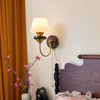 Vintage solid wood bedroom wall lamp