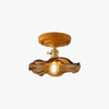 American retro solid wood glass corridor ceiling lamp