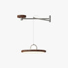 Walnut wood grain ceiling lamp with movable swing arm