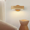 Solid wood LED wall light