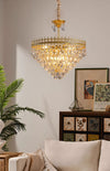 Vintage brass crystal chandelier