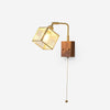 Vintage pull cord glass wall lamp