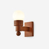 Medieval style solid wood ball wall lamp