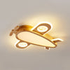 Solid wood aircraft ceiling lamp