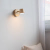 Rotatable bedroom solid wood wall lamp