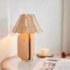 Wabi-sabi style solid wood bedroom table lamp